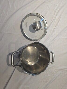 David Burke Gourmet Pro Stainless Steel 2.4 Qt Saucepan Pot Pour Side Sprout
